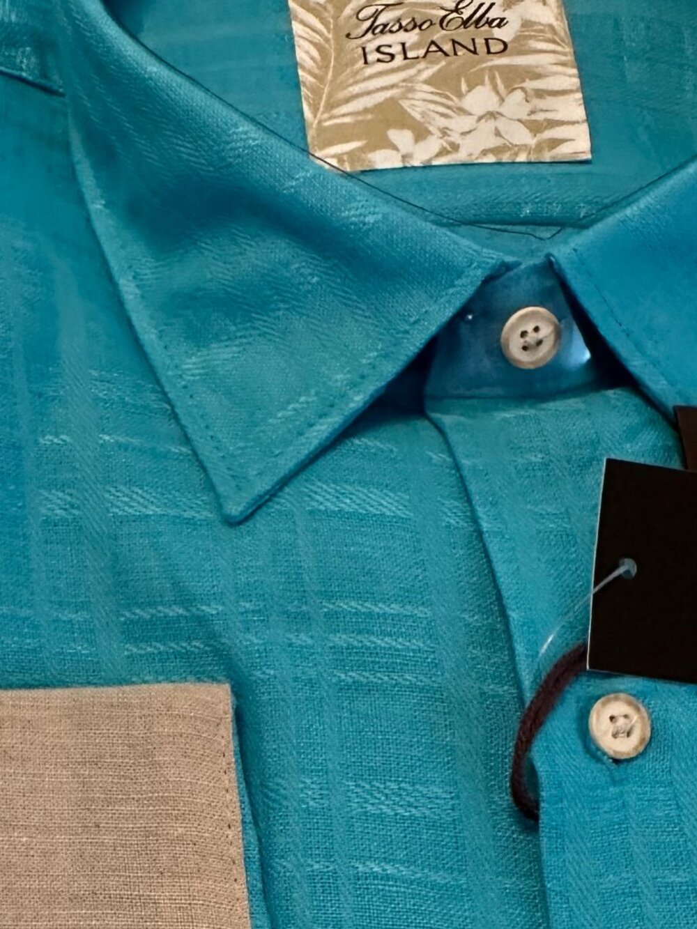 Tasso Elba Blue Button Down Men's Shirt Size XL